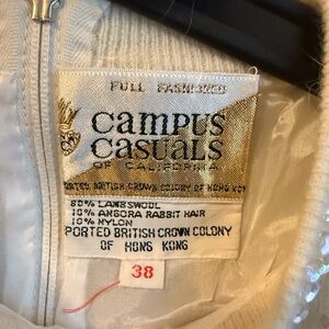 Vintage Vest- Campus Casuals Cream Wool Blend Jacket
